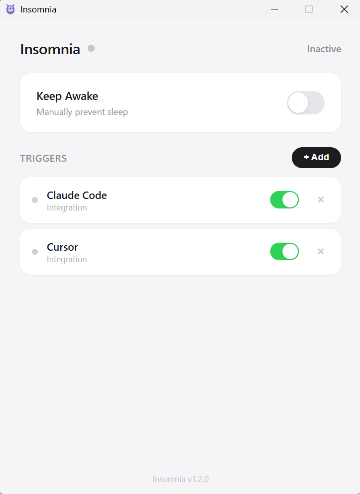 Insomnia app screenshot